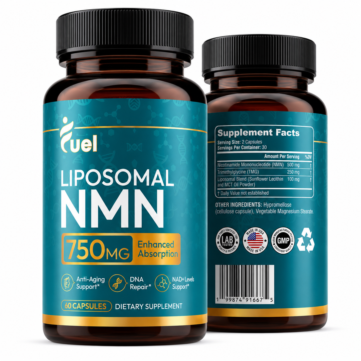Fuel Liposomal NMN 500mg | Enhanced NAD+ Levels | Energy & Cellular Health