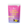 Pink and purple collagen supplement pouch with vanilla flavor.