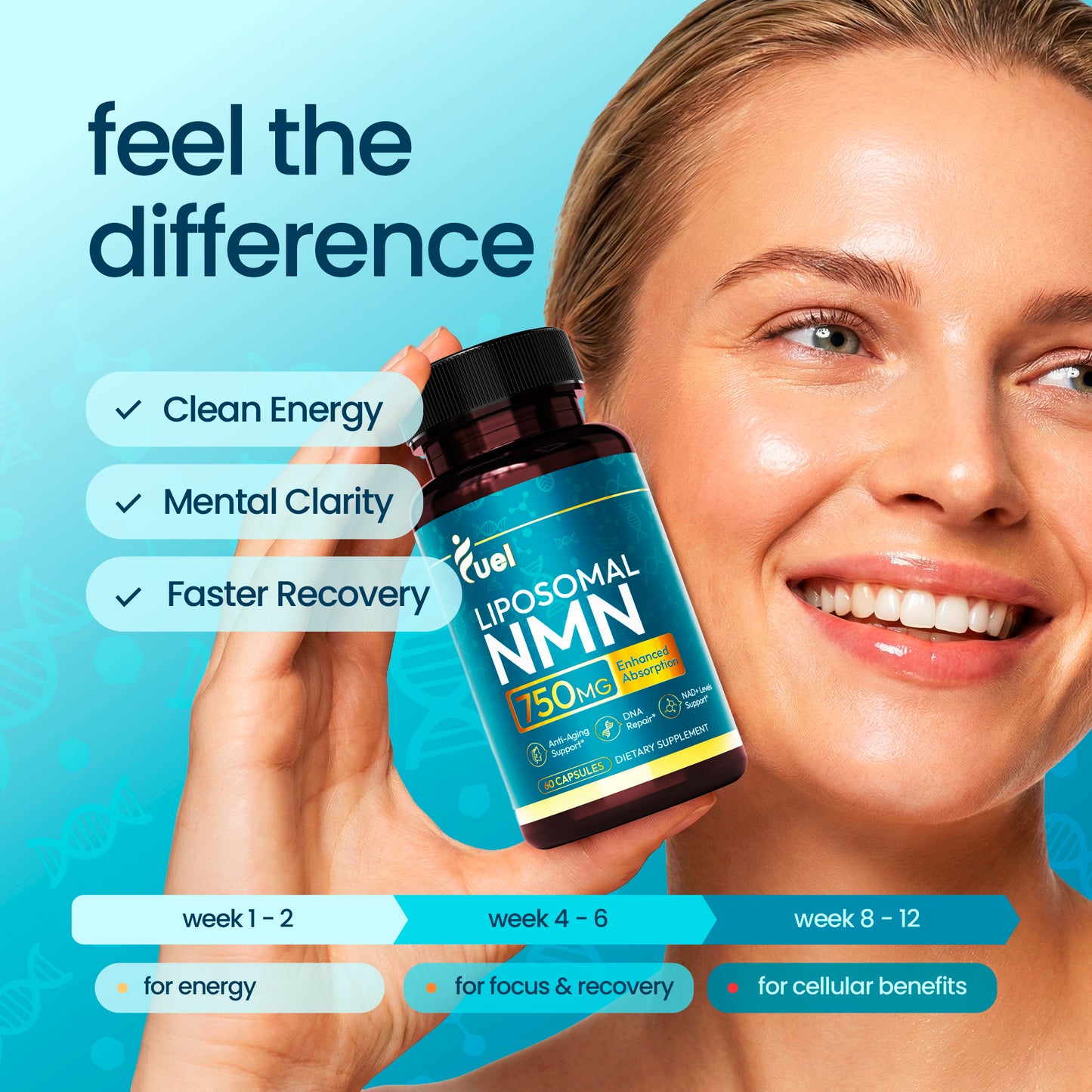 Fuel Liposomal NMN 500mg | Enhanced NAD+ Levels | Energy & Cellular Health